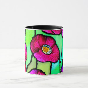 Anemones Glaskunst Tasse