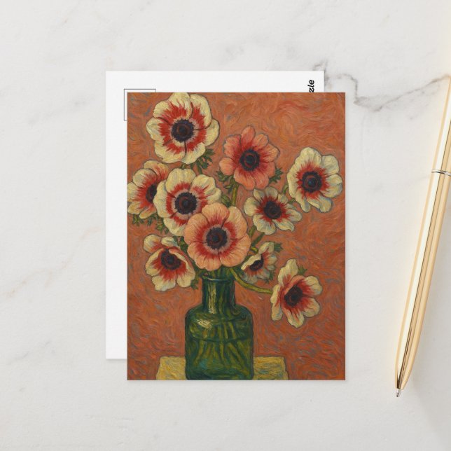 Anemones Postkarte (Vorderseite/Rückseite Beispiel)