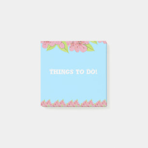 Anémones roses Choses à faire Blue Post-It Notes