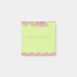 Anémones roses Choses à faire Green Post-It Notes