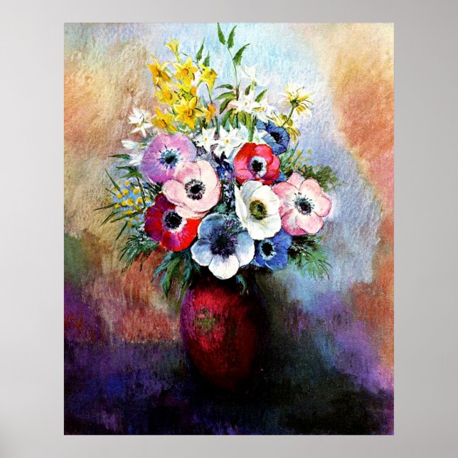 Anemones von Odilon Redon Poster (Vorne)