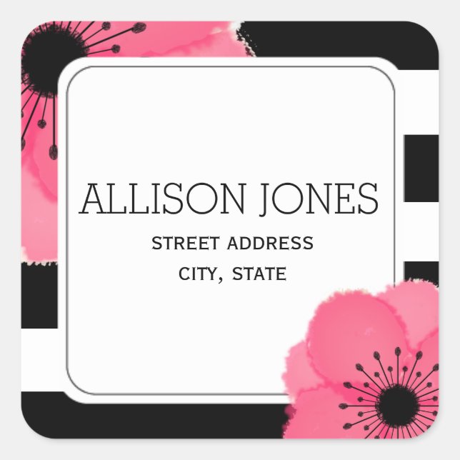 Anéone + Stripes Adresse Sticker (Devant)