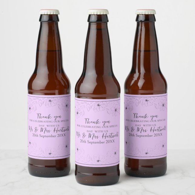 Anéone sur lumière Lilac Étiquettes bouteille de b (Bouteilles)