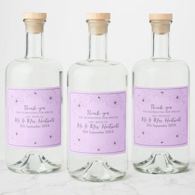 Anéone sur lumière Lilac Liquor Étiquettes bouteil (Bouteilles)