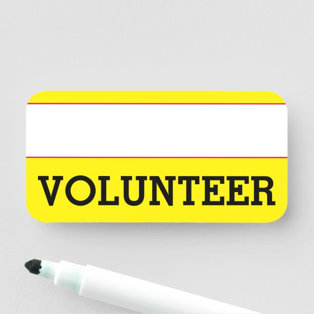 Anerkennbare, Schlichte "VOLUNTEER"-Namensmarke Namensschild (Beispiel)