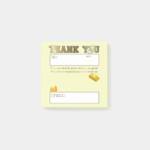 Anerkennung für Mitarbeiter durch Auszeichnung Post-it Klebezettel