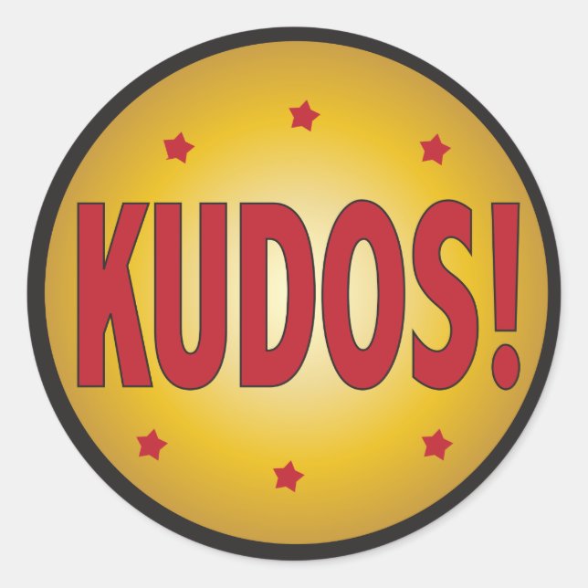 Anerkennung und Wertschätzung von KUDOS Runder Aufkleber (Vorderseite)