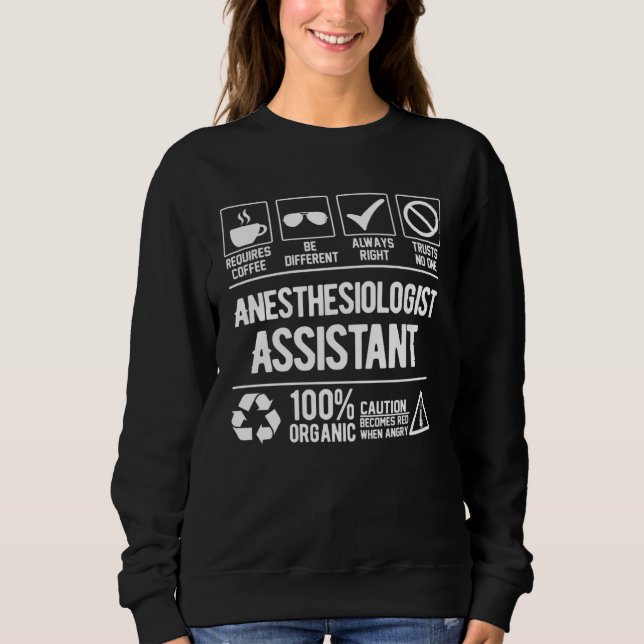 Anesthesiologist Assistant Job Title Quote Coworke Sweatshirt (Vorderseite)