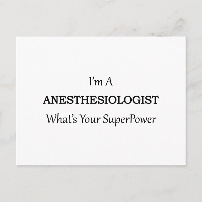 ANESTHESIOLOGISTIN POSTKARTE (Vorderseite)