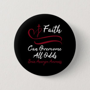 Aneurysma Awareness Burgundy Ribbon Christliches K Button