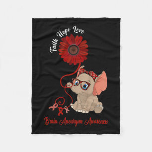 Aneurysma Awareness Elephant Faith Hope Liebe Sunf Fleecedecke