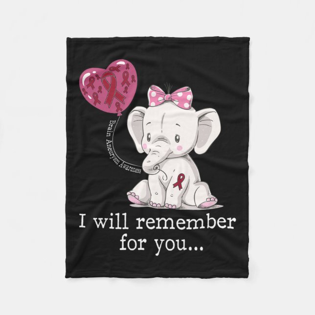 Aneurysma Awareness Elephant Fleecedecke (Vorderseite)