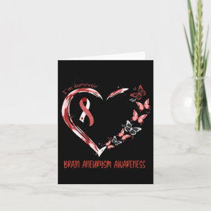 Aneurysma Awareness I m Survivor Herz Ribbon 1 Karte