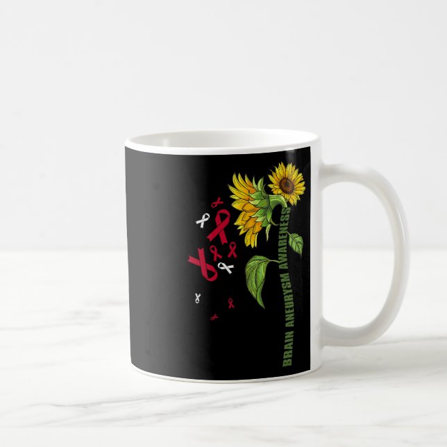 Aneurysma Awareness Sonnenblumen Operation Support Kaffeetasse (Rechts)