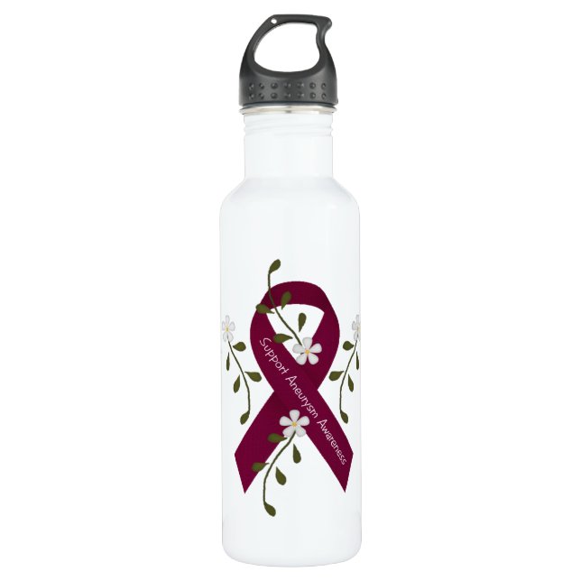 Aneurysma Awareness Wasser Flasche Trinkflasche (Vorderseite)