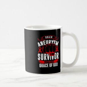 Aneurysma Awarvivor by God Grace Red Ribbo Kaffeetasse
