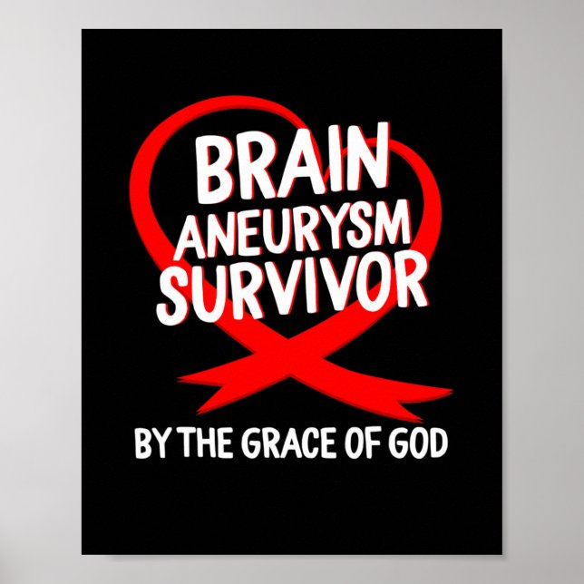 Aneurysma Awarvivor by God Grace Red Ribbo Poster (Vorne)