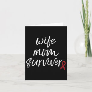 Aneurysma Bewusstsein Burgund Ribbon Ehefrau Mama Karte