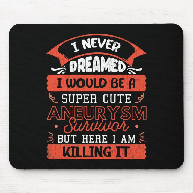 Aneurysma Survivor Gehirnbewusstsein Operation Gra Mousepad (Vorne)