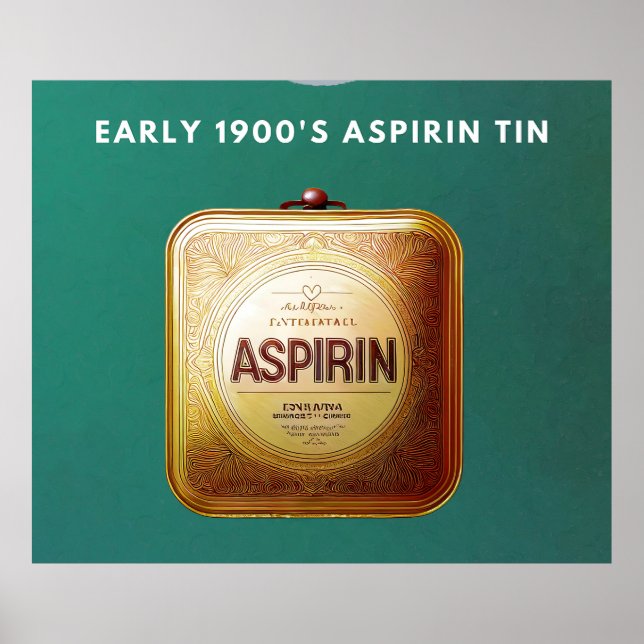 Anfang der 1900er Jahre Aspirin Tin Poster (Vorne)