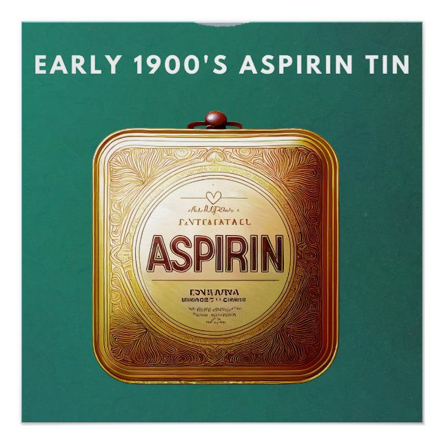 Anfang der 1900er Jahre Aspirin Tin Poster (Vorderseite)