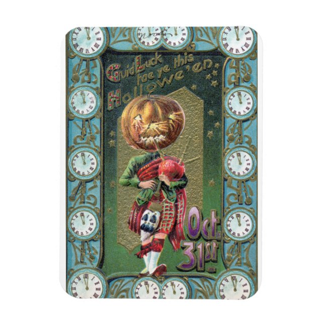 Anfang der 1900er Jahre Vintage Halloween-Grüße Magnet (Vertikal)
