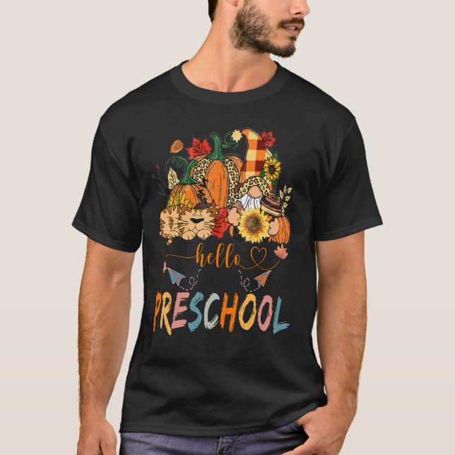 Anfang Herbst Lehrerin Sonnenblume Hallo P T-Shirt (Vorderseite)