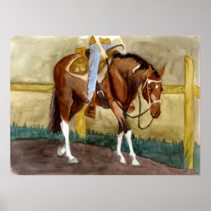 Anfang-Lektions-Farben-PferdeWestern-Vergnügen Poster