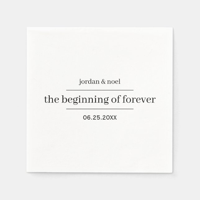 Anfang von Forever Formal Modern Benutzerdefiniert Serviette (Vorderseite)