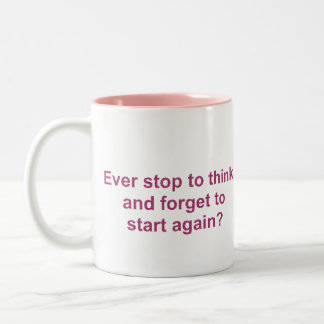 Anfang wieder zweifarbige tasse