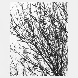 Anfänge in einem Baum - hoher Kontrast Fleecedecke