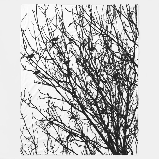 Anfänge in einem Baum - hoher Kontrast Fleecedecke (Vorderseite)