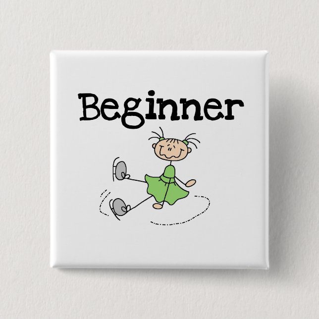 Anfänger-Eislauf-T-Shirts und Geschenke Button (Vorderseite)