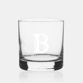 Anfänger und Nachname mit weißem Stilstil Whiskyglas