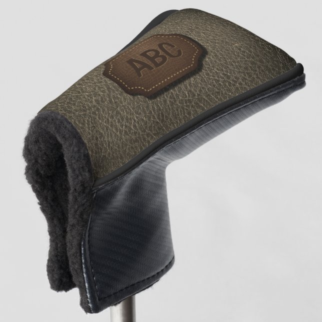 Anfänglich ändern, Leder Abzeichen Leder Leder bra Golf Headcover (3/4 Vorderseite)