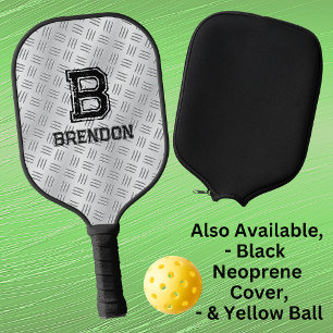 Anfänglich ändern, Name hinzufügen, Schachbrett-Pl Pickleball Schläger