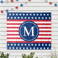 Anfänglich Red White Blue Custom Monogram
