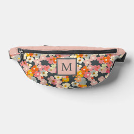 Anfänglich rosa florale Monogramm Bauchtasche