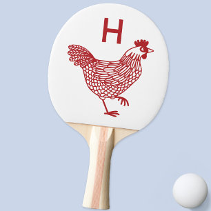 Anfängliche Hühnerhenne Monogram Tischtennis Schläger