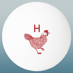 Anfängliche Hühnerhenne Monogram Tischtennisball