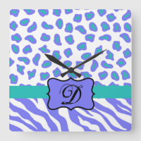 Anfängliche Lava White Zebra Leopard Skin Monogram