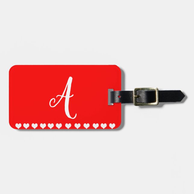 Anfängliche Markierung für das rote und weiße Mono Gepäckanhänger (Vorderseite horizontal)