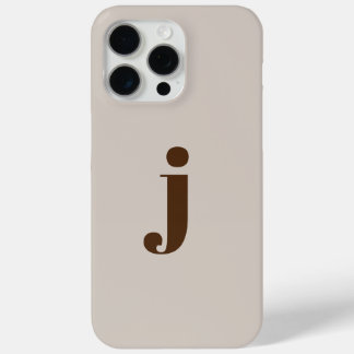 Anfängliche moderne einfache Monogramm-Beige Case-Mate iPhone Hülle