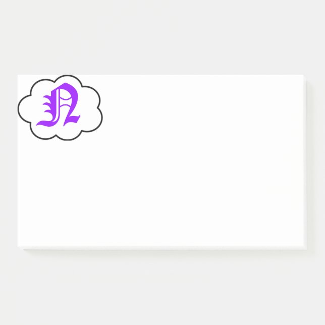 Anfängliche N-Monogramm-Anmerkungen Post-it Klebezettel (Vorderseite)