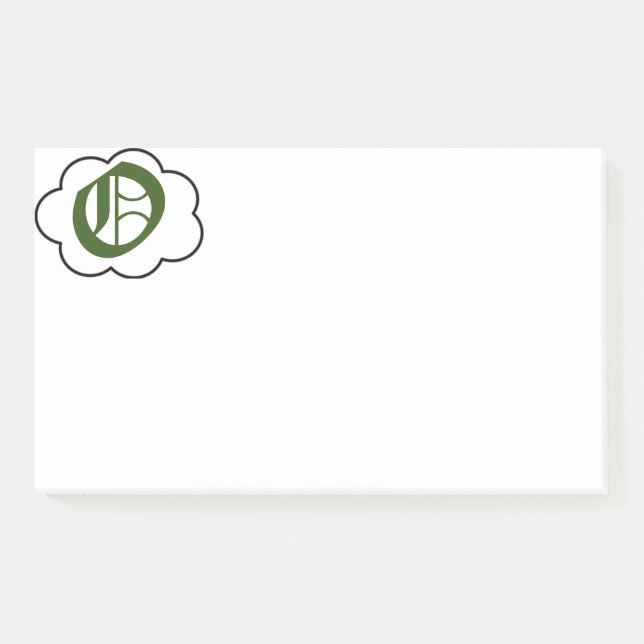 Anfängliche O-Monogramm-Anmerkungen Post-it Klebezettel (Vorderseite)