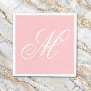 Anfängliche rosa Monogramm Serviette