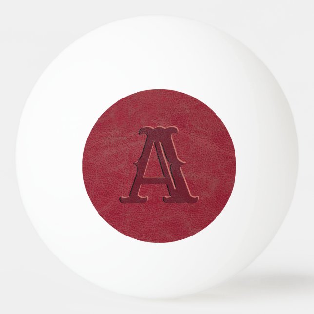 Anfängliche rote Ledertextur Tischtennisball (Vorderseite)
