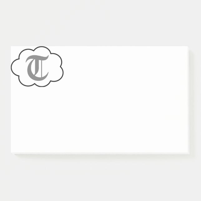 Anfängliche T-Monogramm-Anmerkungen Post-it Klebezettel (Vorderseite)