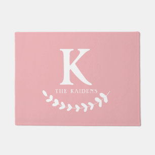 Anfängliche und Familienname des rosa Monogrammes Fußmatte