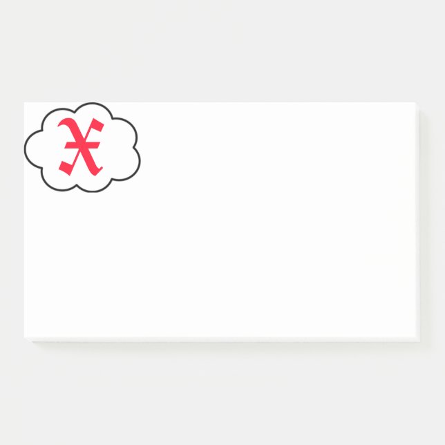 Anfängliche X-Monogramm-Nachhinweise Post-it Klebezettel (Vorderseite)